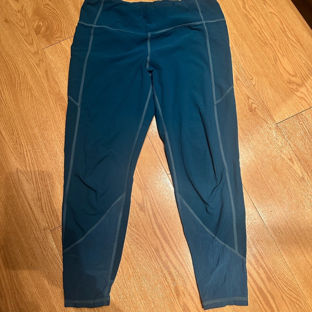 Teal Athletic Leggings athleta medium petite capri style